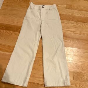 J. Crew Factory Women's Wide Leg Cream Jeans